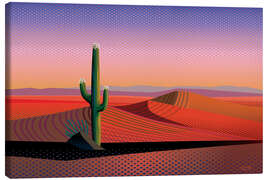 Stampa su tela  Cactus in Desert at Sunset - Charles Harker