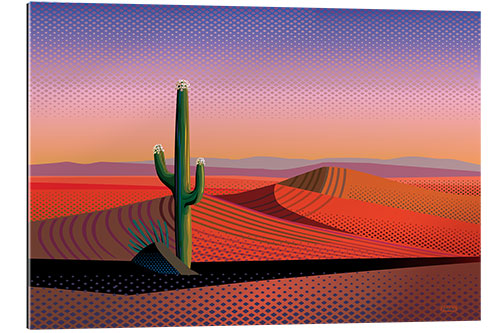 Gallery print Cactus in Desert at Sunset