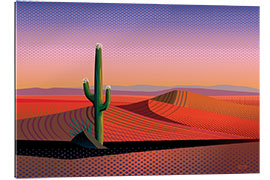 Gallery print Cactus in Desert at Sunset