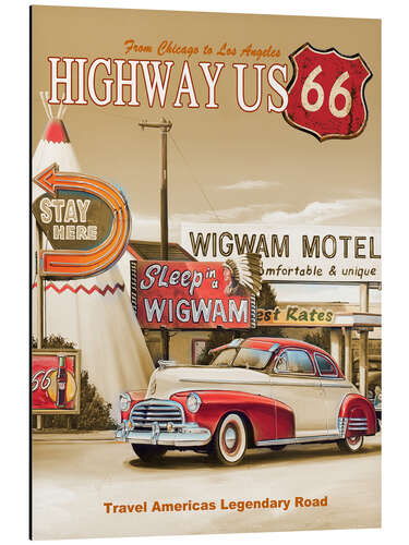 Aluminium print Highway USA