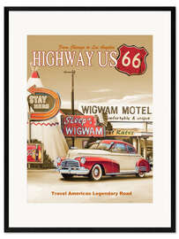Plakat artystyczny premium w ramie Highway USA