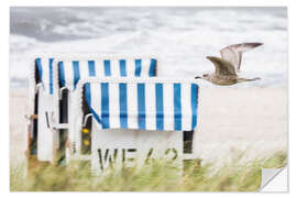 Naklejka na ścianę Beach Chair With Seagull