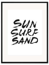 Gerahmter Kunstdruck Sun Surf Sand