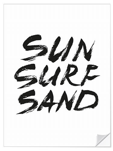 Selvklebende plakat Sun Surf Sand