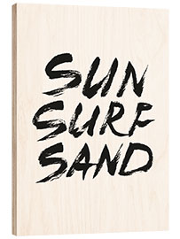 Holzbild Sun Surf Sand