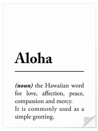 Selvklebende plakat Aloha Definition