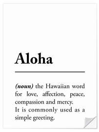 Selvklebende plakat Aloha Definition