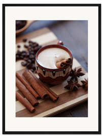 Gerahmter Kunstdruck Kaffee mit Zimt