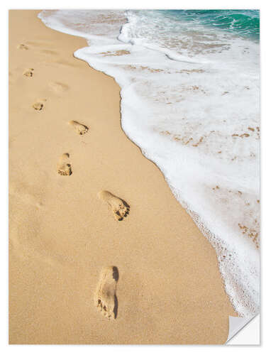 Muursticker Footprints in the Sand