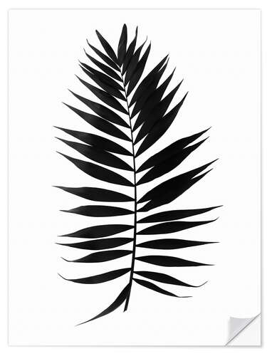 Selvklebende plakat Palm leaf black