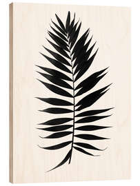 Wood print Palm Leaf Black