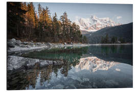 Aluminium print Reflection of the Zugspitze in the Eibsee