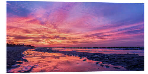 Acrylic print Colorful Sunset at the Sea