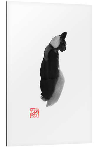 Aluminium print Black cat silhouette