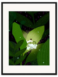 Gerahmter Kunstdruck Nachtfee beim Lesen