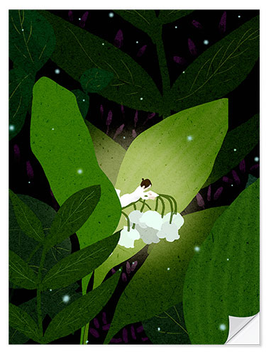 Sticker mural Night fairy reading