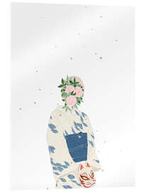 Akrylbillede Kitsune - Japanese Peony