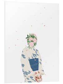 Stampa su PVC Kitsune - Japanese Peony