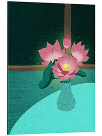 Tableau en aluminium Glowing Lotus