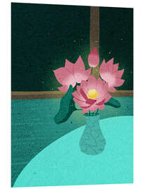 Foam board print Glowing Lotus