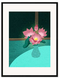Kehystetty taidepainatus Glowing Lotus