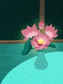 Magnettafel Leuchtender Lotus