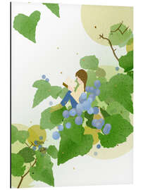 Magnettafel Weintrauben und Bücher