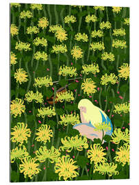 Quadro em plexi-alumínio Sleeping on Chrysanthemums