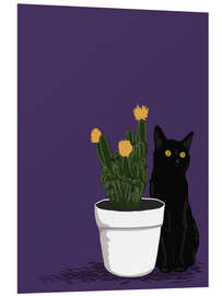 Foam board print Black Cat and Cactus