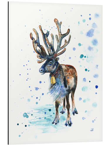 Aluminium print Reindeer with a bell