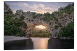 Aluminiumsbilde Sunset at the Pont d'Arc