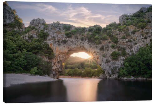 Lerretsbilde Sunset at the Pont d'Arc