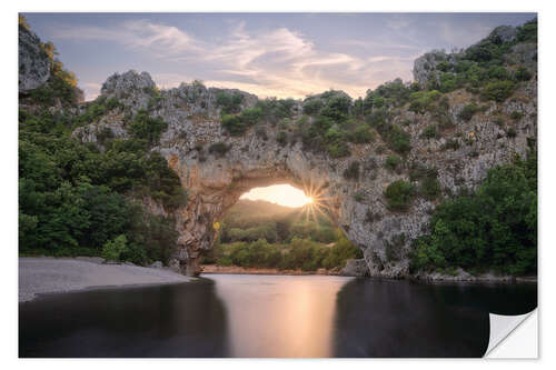 Wall sticker Sunset at the Pont d'Arc