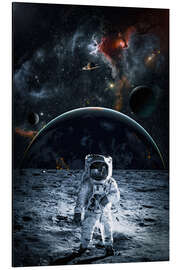 Magnettafel Ein Astronaut spaziert auf dem Mond