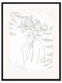 Gerahmter Kunstdruck Line Art Beauty Portrait II