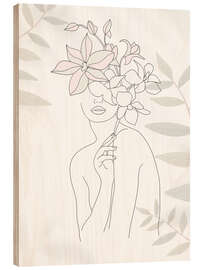 Tableau en bois Line Art Beauty Portrait II