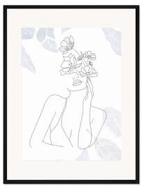 Gerahmter Kunstdruck Line Art Beauty Portrait I