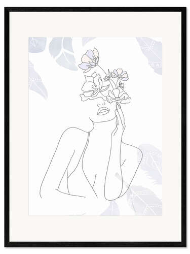 Impresión de arte enmarcada Line Art Beauty Portrait I