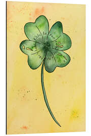 Tableau en aluminium Lucky Clover on Yellow