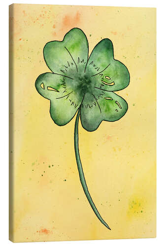 Canvas print Lucky Clover on Yellow
