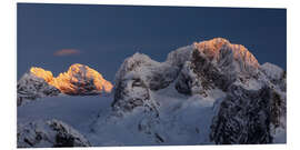 Foam board print Alpenglow on the Dachstein