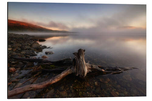 Aluminium print Morning Mists Over the Lake