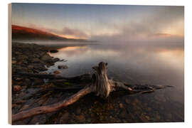 Wood print Morning Mists Over the Lake