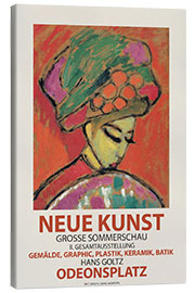 Lærredsbillede Young Girl in a Flowered Hat, Munich Art Exhibition - Alexej von Jawlensky