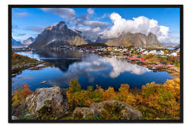 Gerahmter Kunstdruck Herbst auf den Lofoten