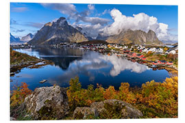 Foam board print Autumn in Lofoten