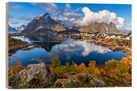 Holzbild Herbst auf den Lofoten