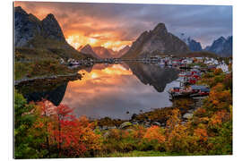 Gallery Print Sonnenuntergang in Reine auf den Lofoten