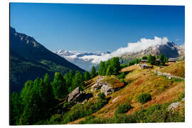 Aluminium print Lötschental Valley panorama, Switzerland