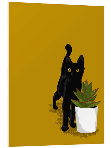 Tableau en PVC Black Kitten and Succulent